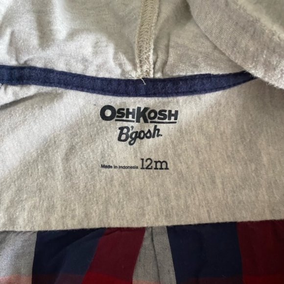 Baby Plaid Hooded Shirt 12M - Picture 4 of 4